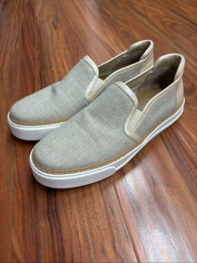 M. Gemi Light Beige Canvas Slip-On Flats